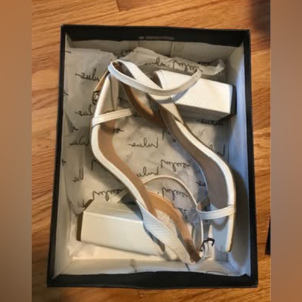 Lulu's White Strappy Heels